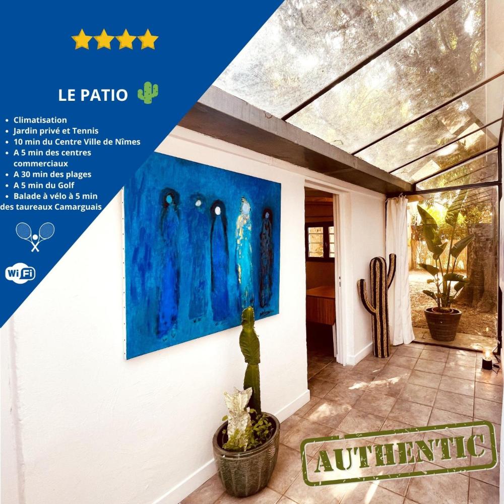 Le patio, jardin privatif, tennis