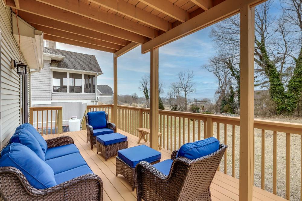 Walk to Eastern Point Beach Apt with Water View!